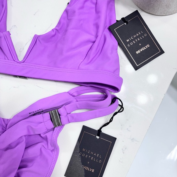 NEW WITH TAGS Revolve Michael Costello Kasie Purple Bikini Set - Picture 8 of 11